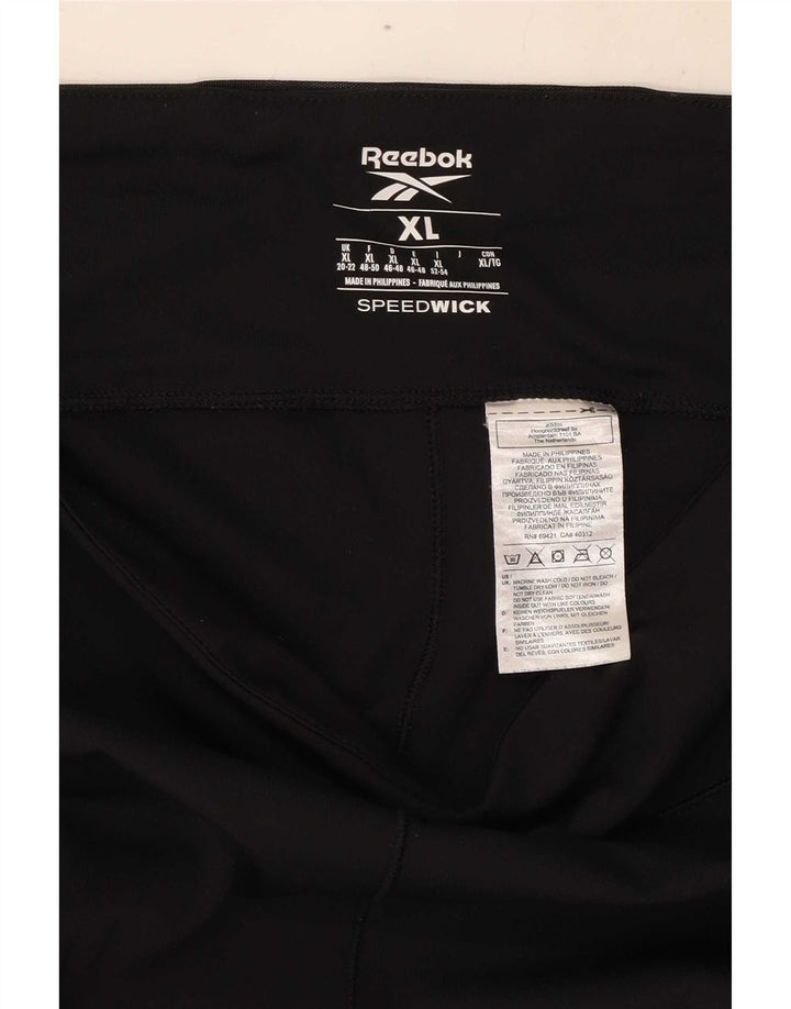 Reebok Damen Crop Leggings UK 20/22 XL Schwarz