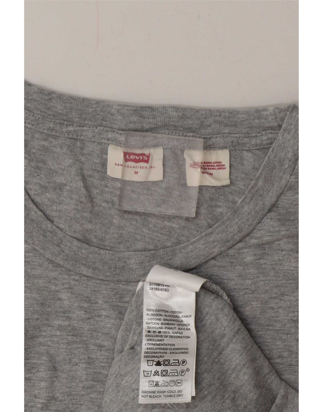Levi's Damen T-Shirt Top UK 14 Mittelgrau gefleckte Baumwolle