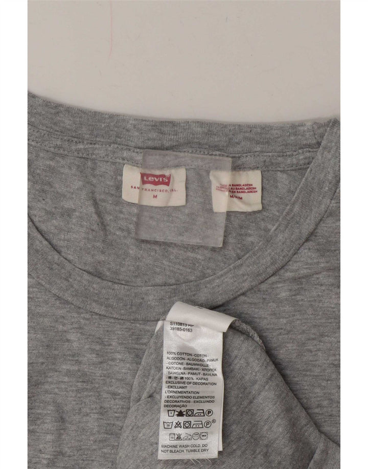 Levi's Damen T-Shirt Top UK 14 Mittelgrau gefleckte Baumwolle