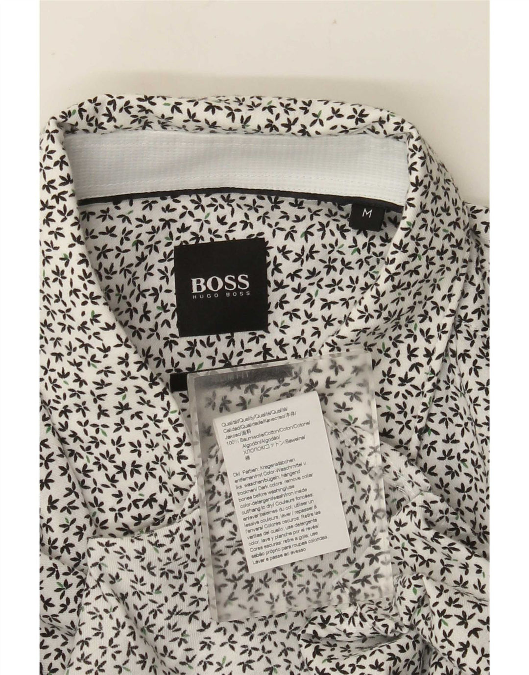 Hugo Boss Herren Slim-Fit-Hemd aus mittelweißer, geblümter Baumwolle