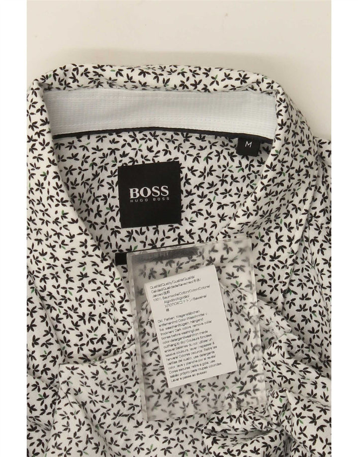 Hugo Boss Herren Slim-Fit-Hemd aus mittelweißer, geblümter Baumwolle