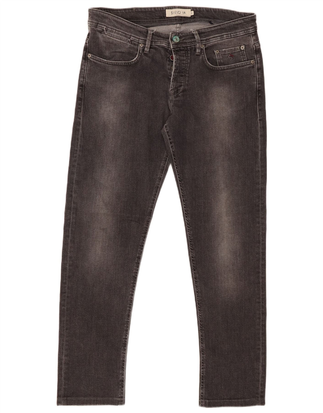 SIVIGLIA Herren Slim Jeans W35 L31 Graue Baumwolle