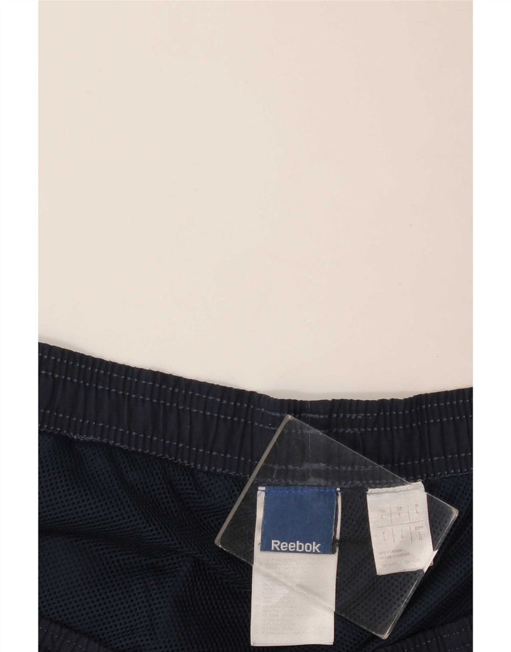Reebok Herren-Trainingshose mit Grafik, groß, marineblaues Polyester