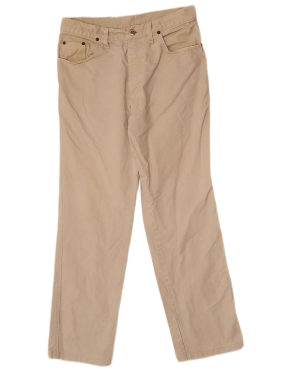 Vintage Herren gerade Freizeithose IT 48 Medium W30 L29 Beige Baumwolle