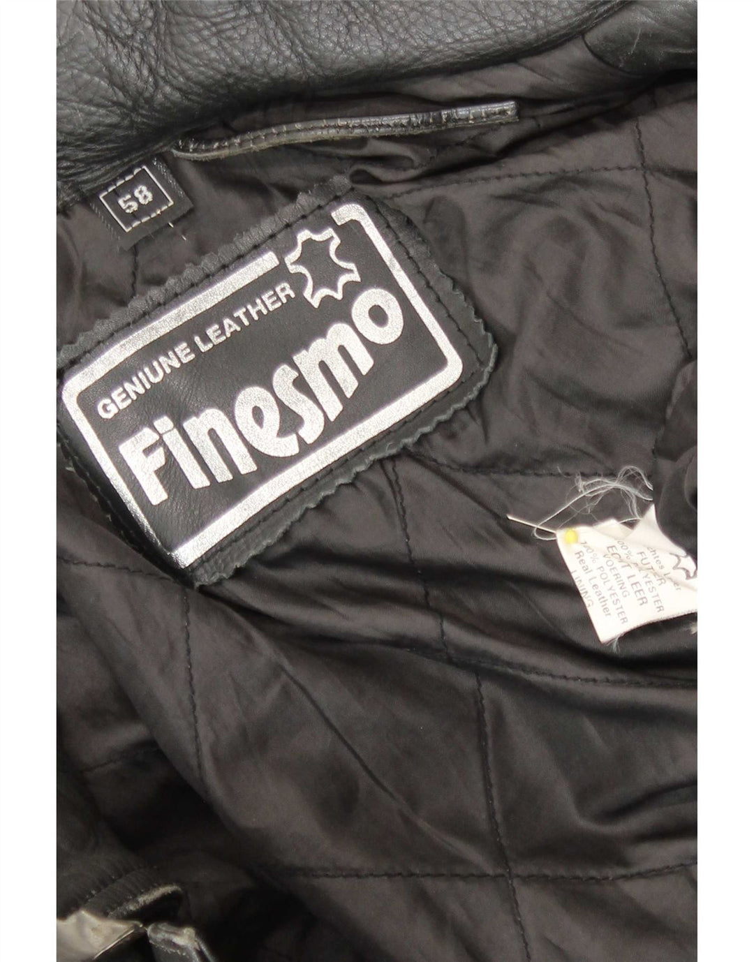 Vintage Herren Leder Bikerjacke Großes schwarzes Leder