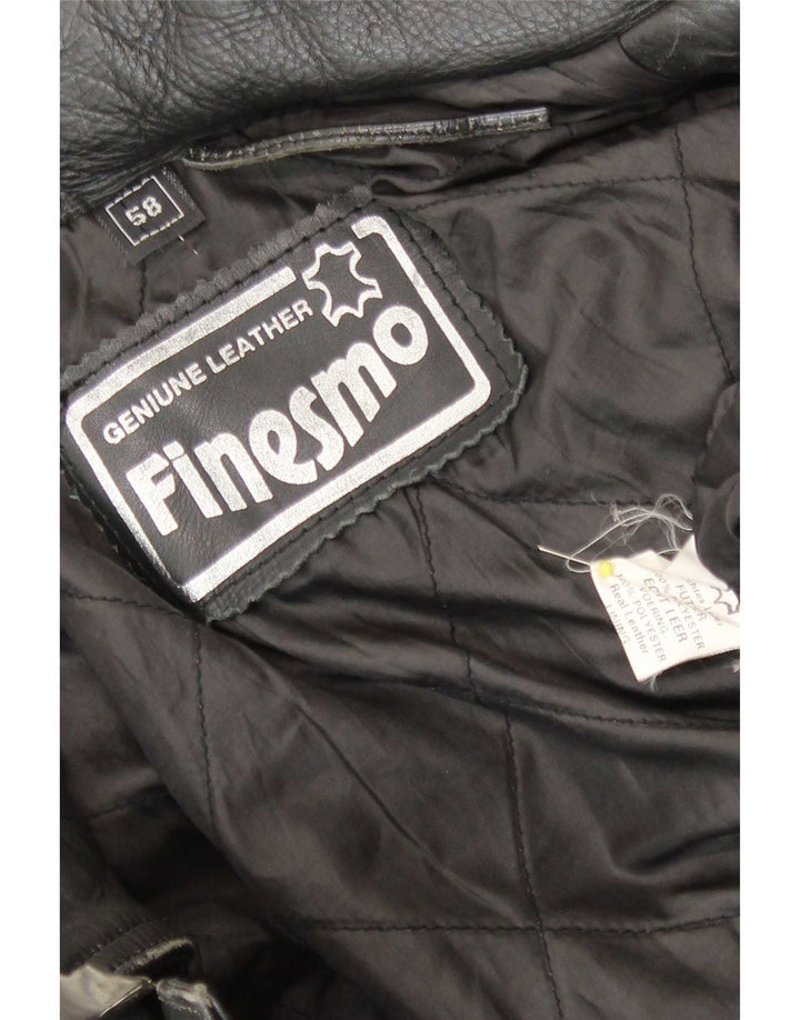 Vintage Herren Leder Bikerjacke Großes schwarzes Leder