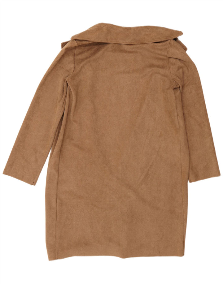 Zara Damen Übergroßer offener Mantel UK 10 Small Braun Polyester