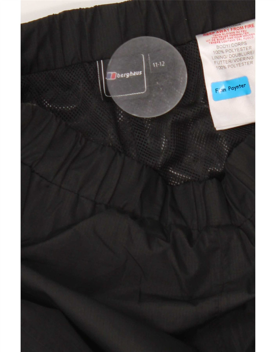 Wasserdichte Hose für Jungen von Berghaus, 11–12 Jahre, schwarzes Polyester
