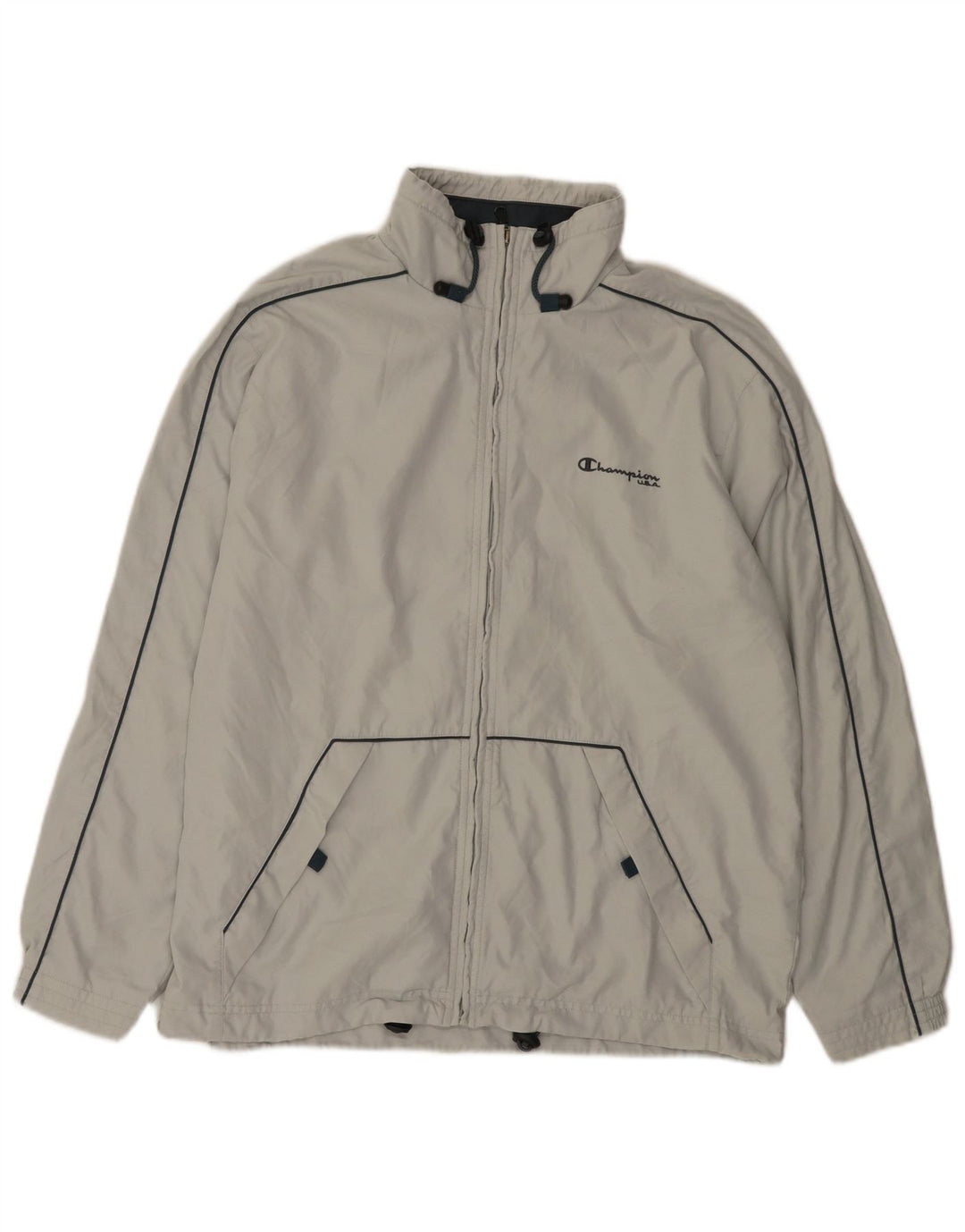 Champion Herren-Trainingsanzugoberjacke aus mittelgrauem Polyester