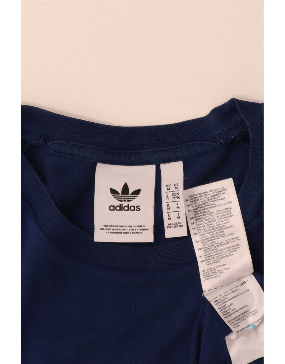 Adidas Herren T-Shirt Top Medium Marineblau Baumwolle