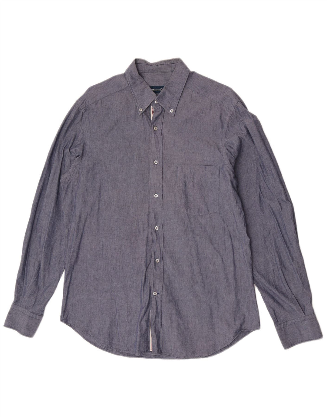 Massimo Dutti Herrenhemd, groß, graue Baumwolle