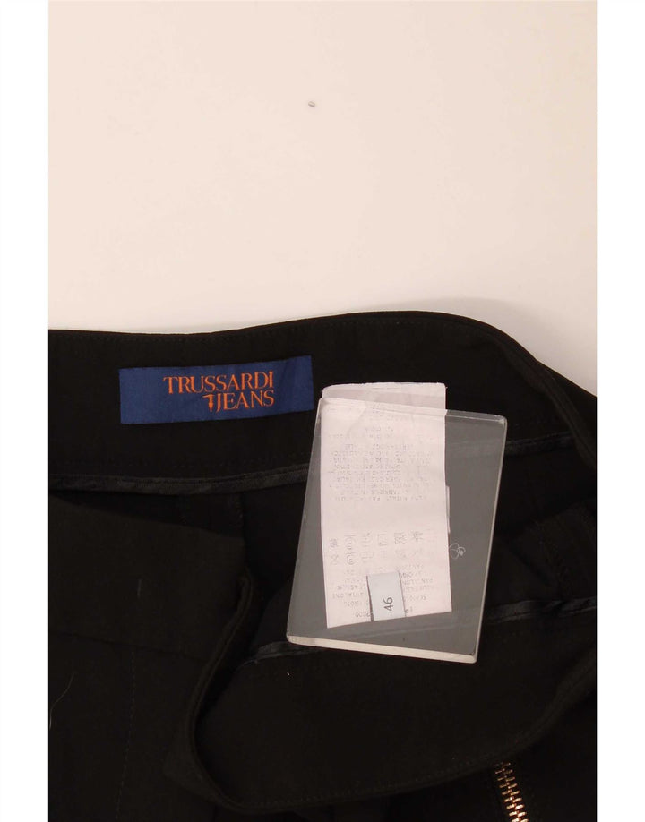 Trussardi Damen Slim Freizeithose IT 46 Large W36 L27 Schwarz Polyester