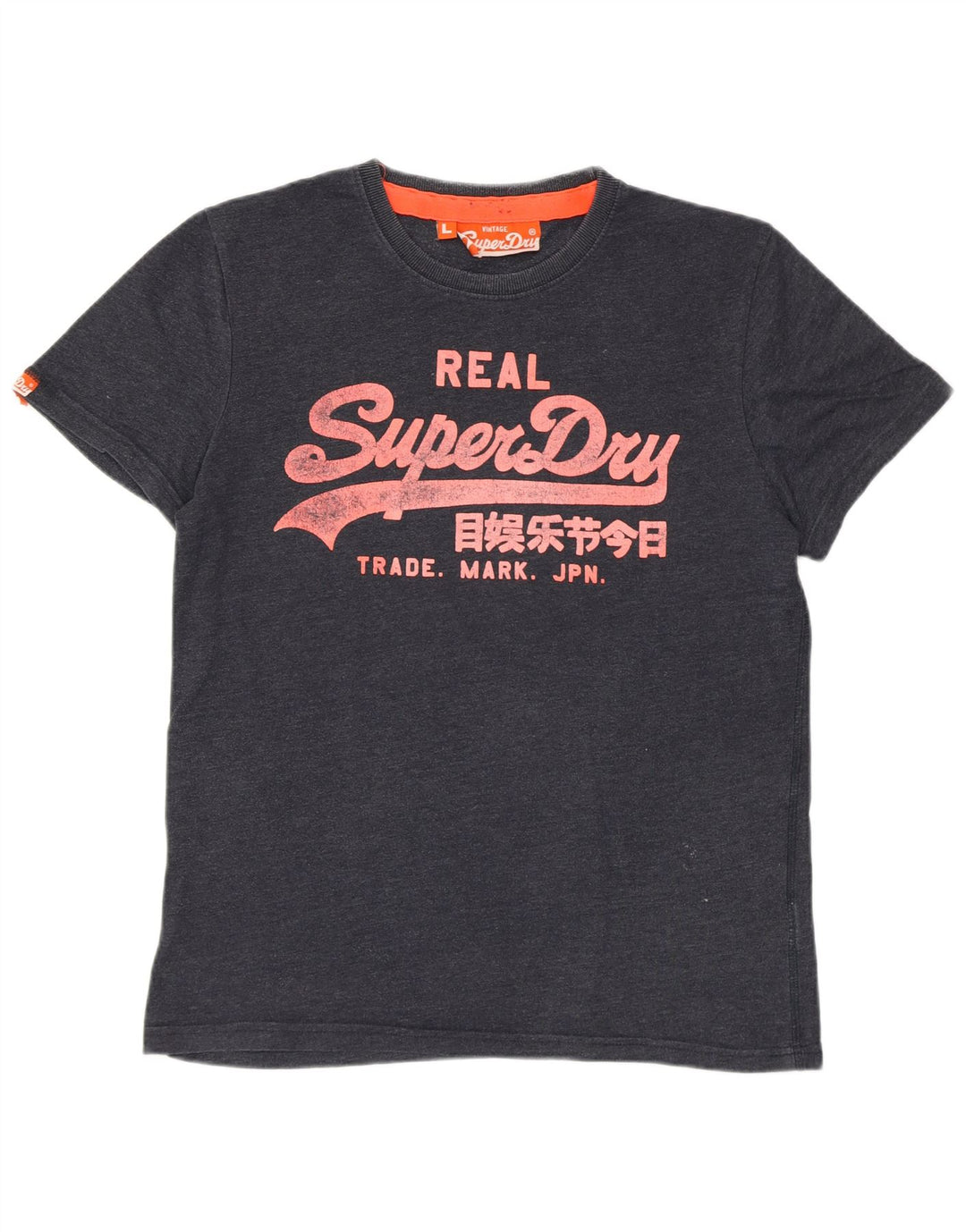 SUPERDRY Herren-T-Shirt mit Grafik, groß, marineblaue Baumwolle