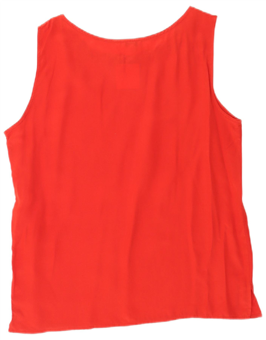 Vintage Damen Ärmelloses Blusentop UK 16 Große rote Seide