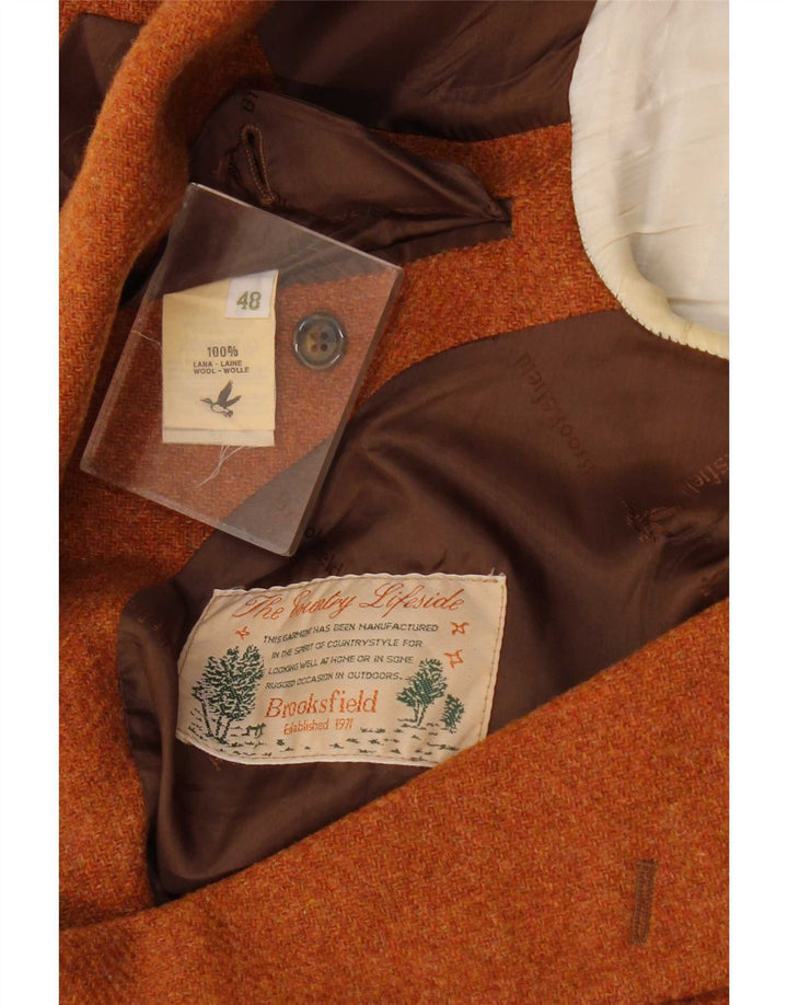 Brooksfield Herren-Blazer mit 3 Knöpfen, IT 48, mittelbraune Wolle