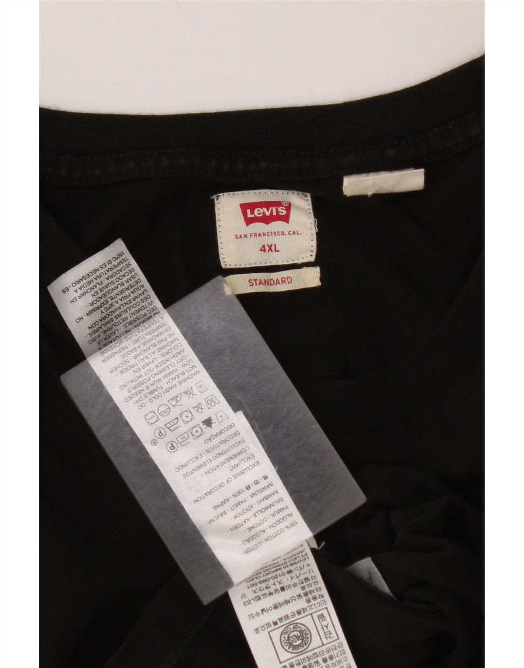 LEVI'S Herren Standard T-Shirt Top 4XL Schwarz Baumwolle