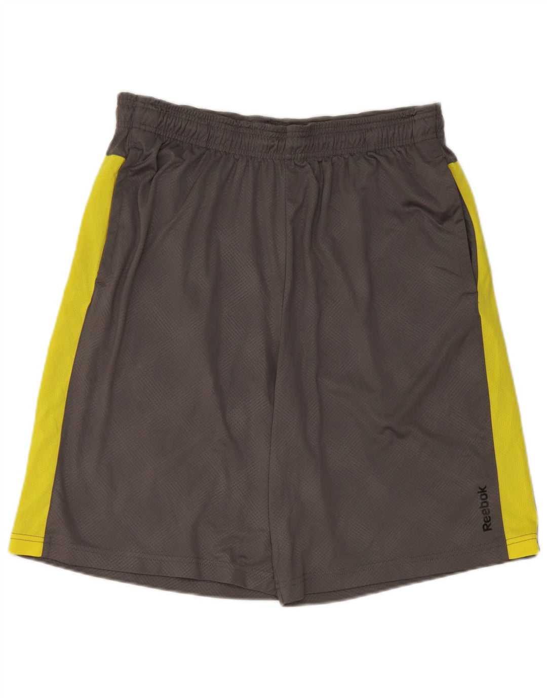 Reebok Herren-Sportshorts aus mittelgrauem Colourblock-Polyester