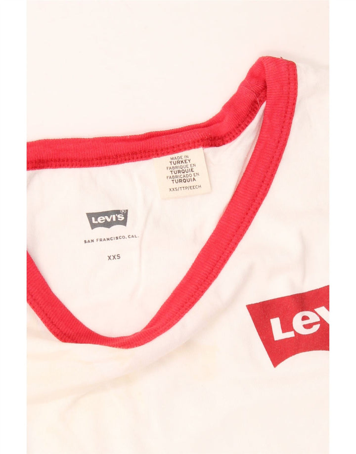 LEVI'S Womens T-Shirt Top UK 2 2XS White Cotton