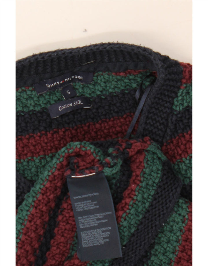 TOMMY HILFIGER Womens Cardigan Sweater UK 10 Small Multicoloured Striped Vintage Tommy Hilfiger and Second-Hand Tommy Hilfiger from Messina Hembry 