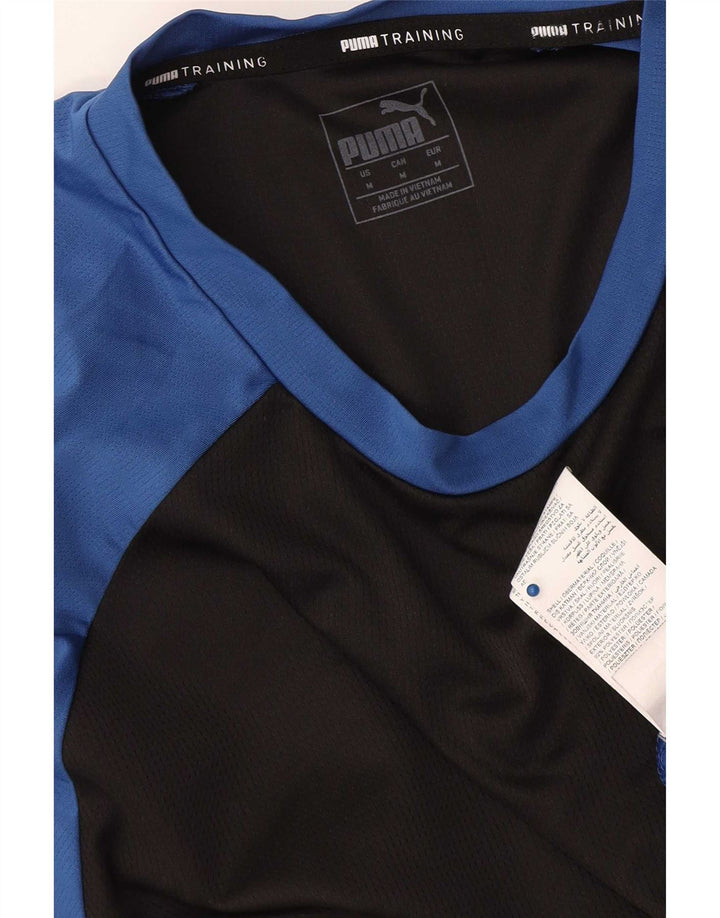 Puma Herren T-Shirt Top Mittelblaues Colourblock-Polyester