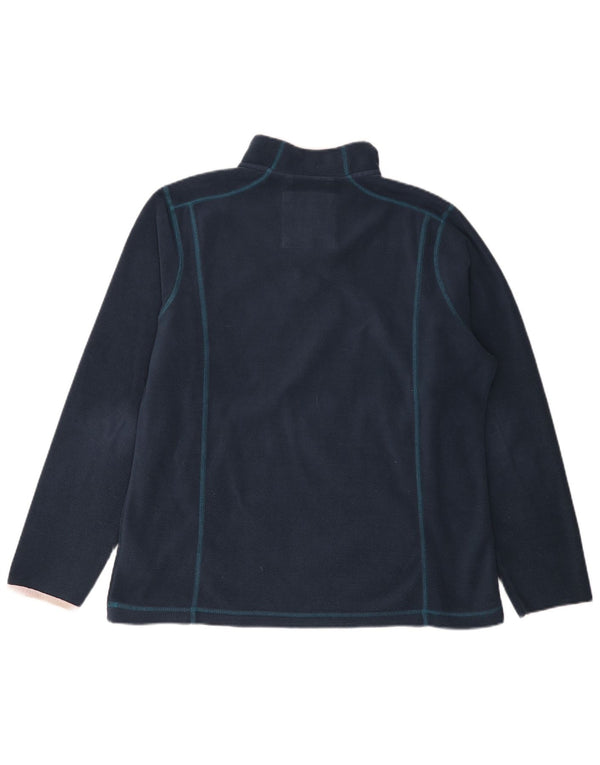 WEIRD FISH Womens Oversized Zip Neck Fleece Jumper UK 18 XL Navy Blue
