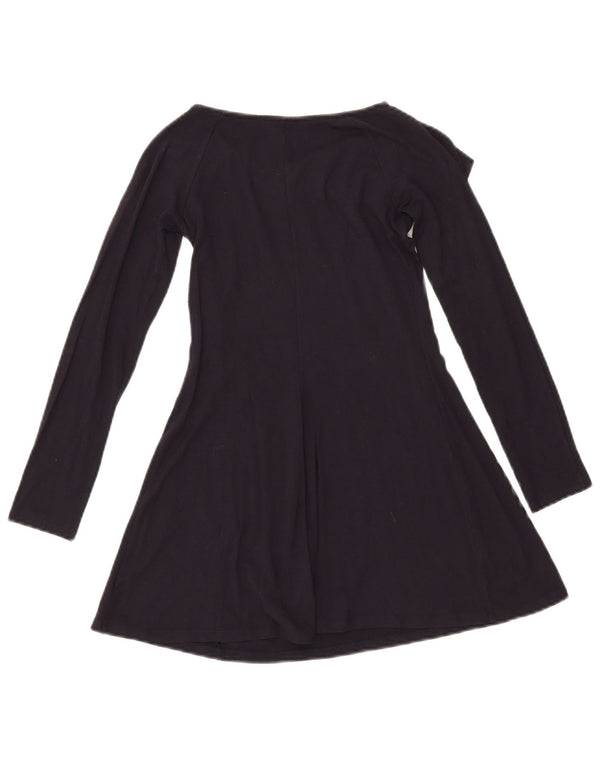 Armani Junior Mädchen Langarm-A-Linien-Kleid 9–10 Jahre Marineblaue Viskose