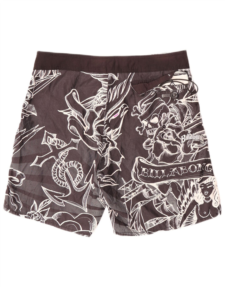 Billabong Herren-Badeshorts mit Grafik, groß, schwarzes Blumenmuster, Polyester