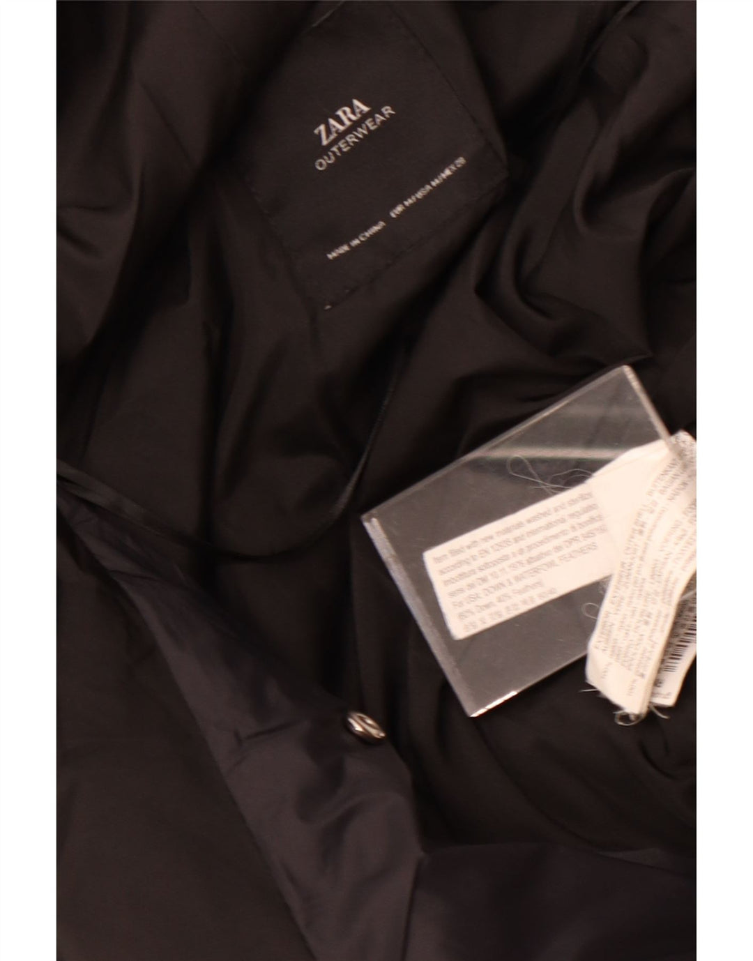 Zara Damen-Jacke mit Kapuze, gepolstert, UK 14, Mittelschwarzes Nylon