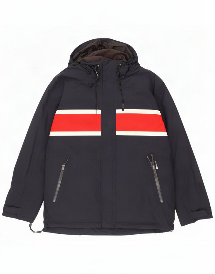 Helly Hansen Herren-Windbreaker-Jacke UK 40 Large Navy Blue Colourblock