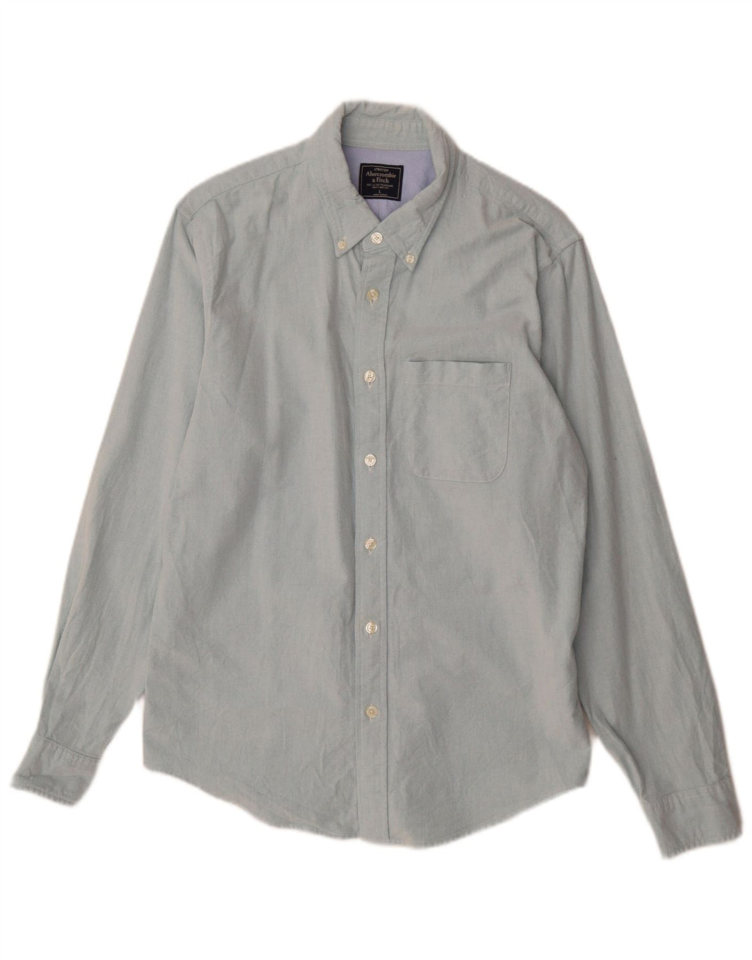 Abercrombie & Fitch Herren Stretch-Hemd, Größe L, Blau, Baumwolle