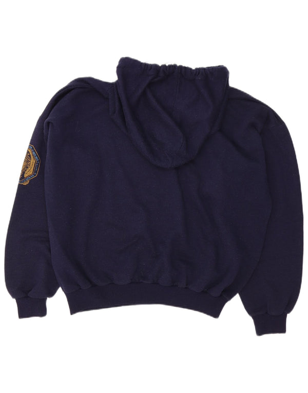 Vintage-Damen-Kapuzenpullover mit Grafik, übergroß, Gr. 14, mittleres Marineblau