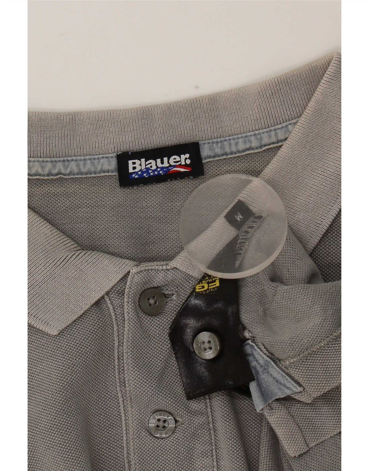 Blauer Herren Poloshirt Mittelgrau