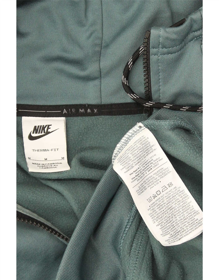 Nike Herren Therma-Fit Graphic Zip Hoodie Pullover Mittelgrünes Polyester