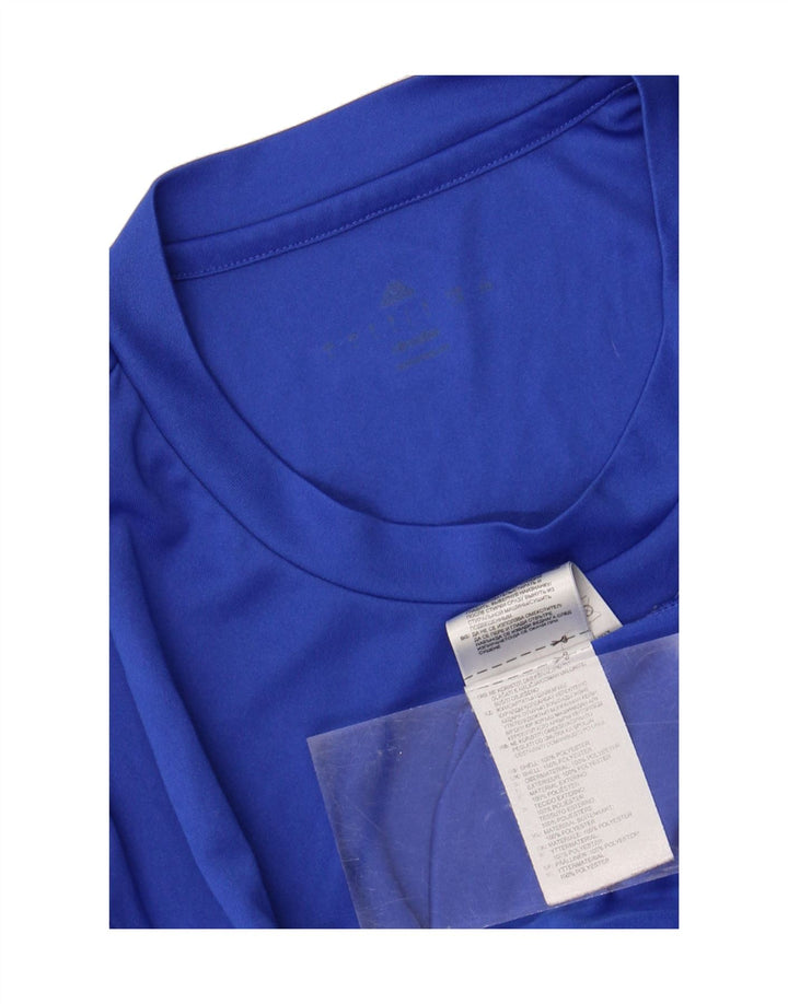 ADIDAS Mens T-Shirt Top Medium Blue Polyester Vintage Adidas and Second-Hand Adidas from Messina Hembry 