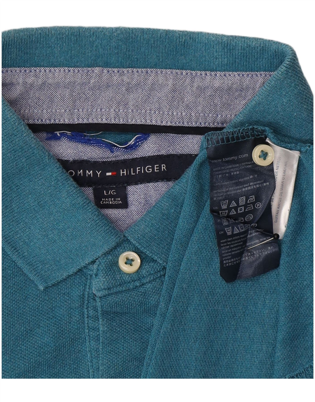 Tommy Hilfiger Herren-Poloshirt, große blaue Baumwolle