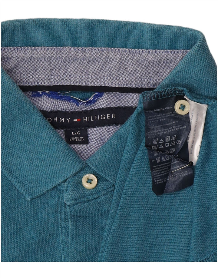 Tommy Hilfiger Herren-Poloshirt, große blaue Baumwolle