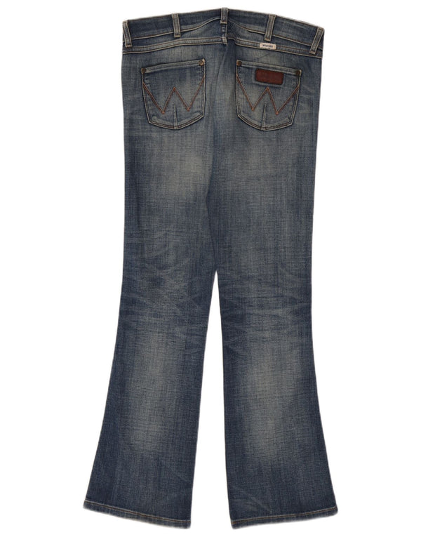 Wrangler Damen Megan Bootcut-Jeans mit niedriger Taille, W27, L32, blaue Baumwolle