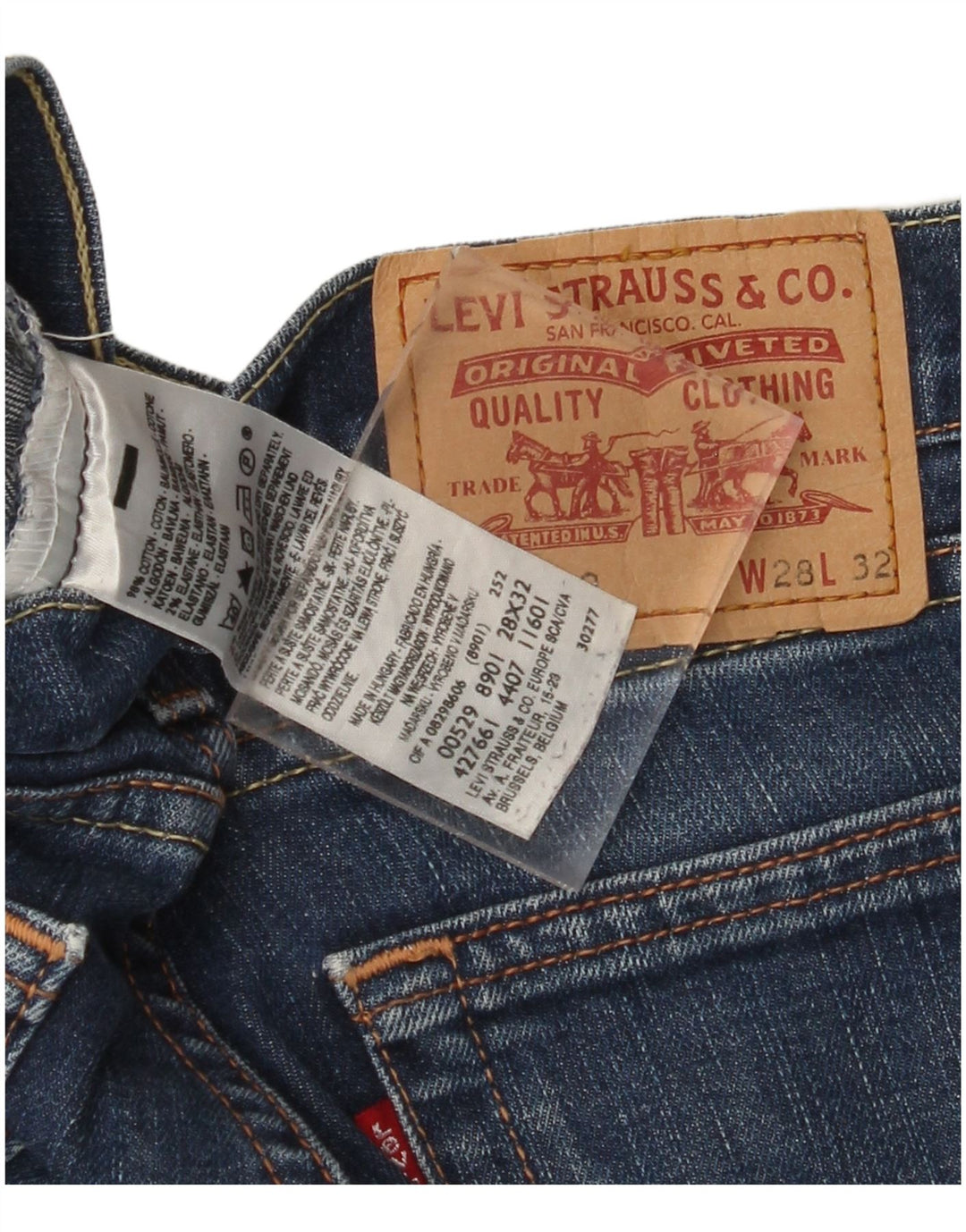 LEVI'S Damen 529 Flared Jeans W28 L27 Blaue Baumwolle
