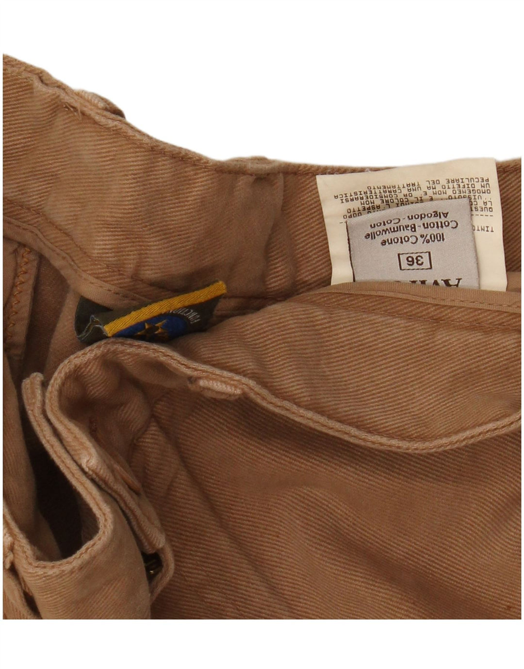 AVIREX Gerade Chino-Hose für Herren, W36, L31, braune Baumwolle