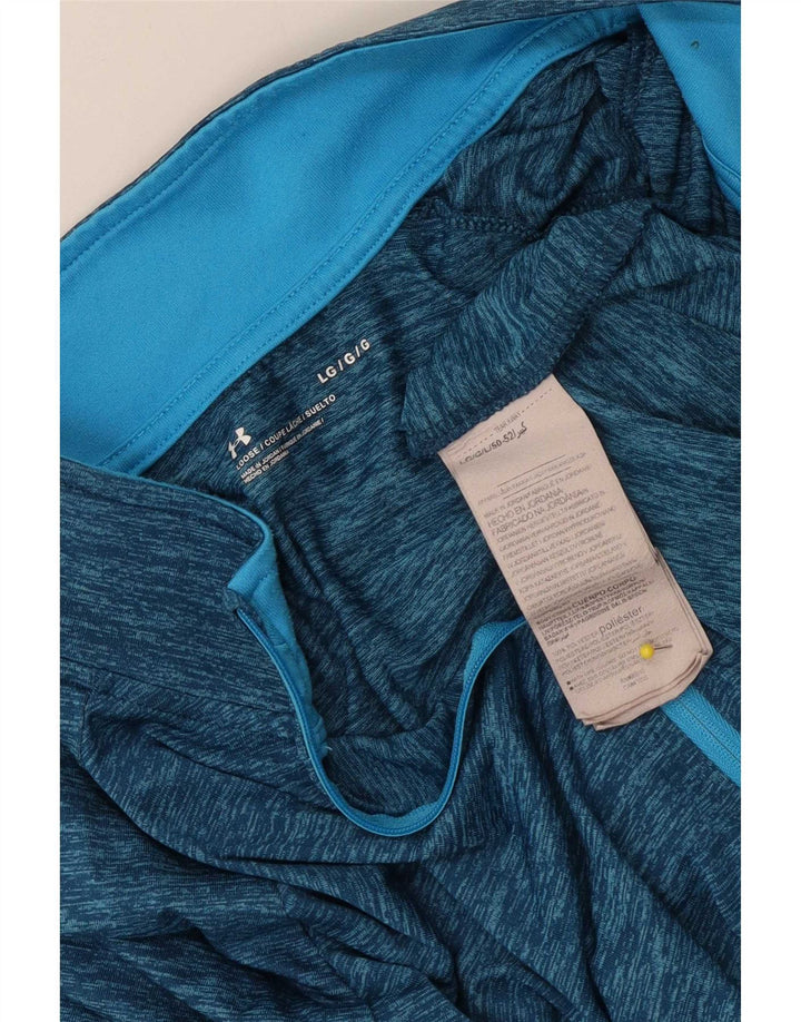 Under Armour Herren-Pullover-Trainingsanzugoberteil mit Reißverschluss und Halsausschnitt, groß, blau meliert