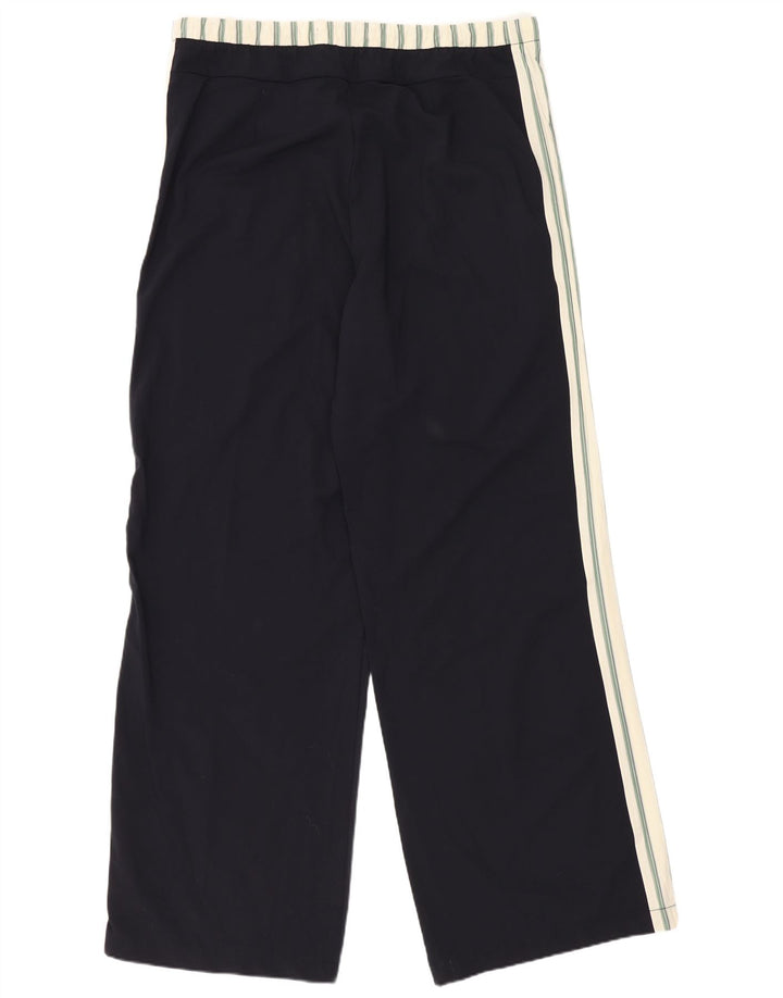 Zara Damen-Hose mit weitem Bein, Größe L, W30, L32, Marineblau, Farbblock-Polyester