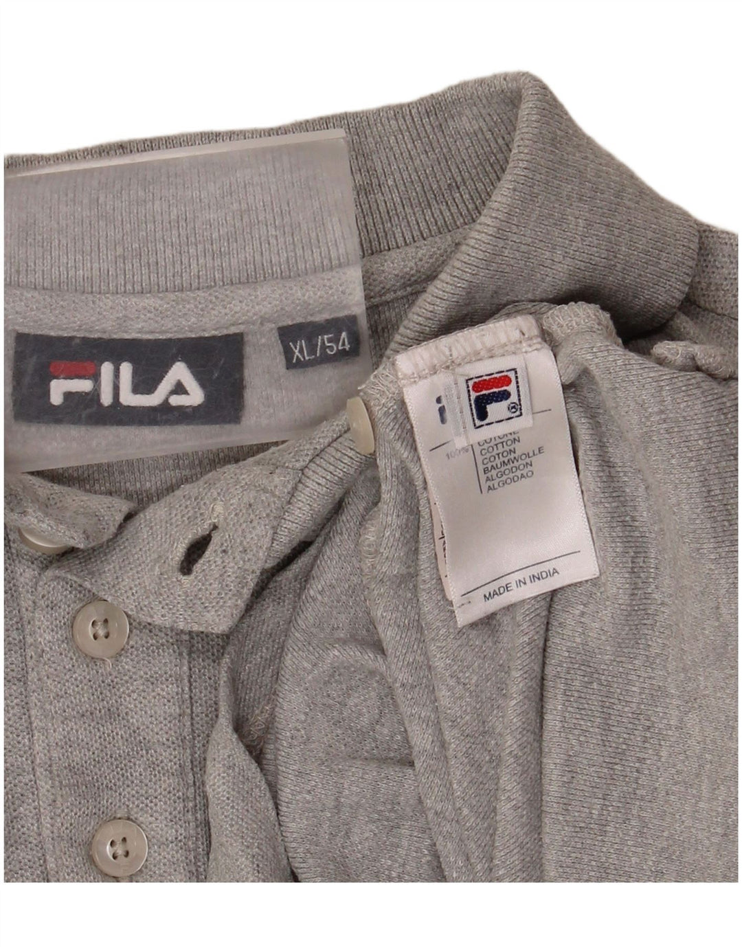 FILA Herren Poloshirt IT 54 XL Grau Baumwolle