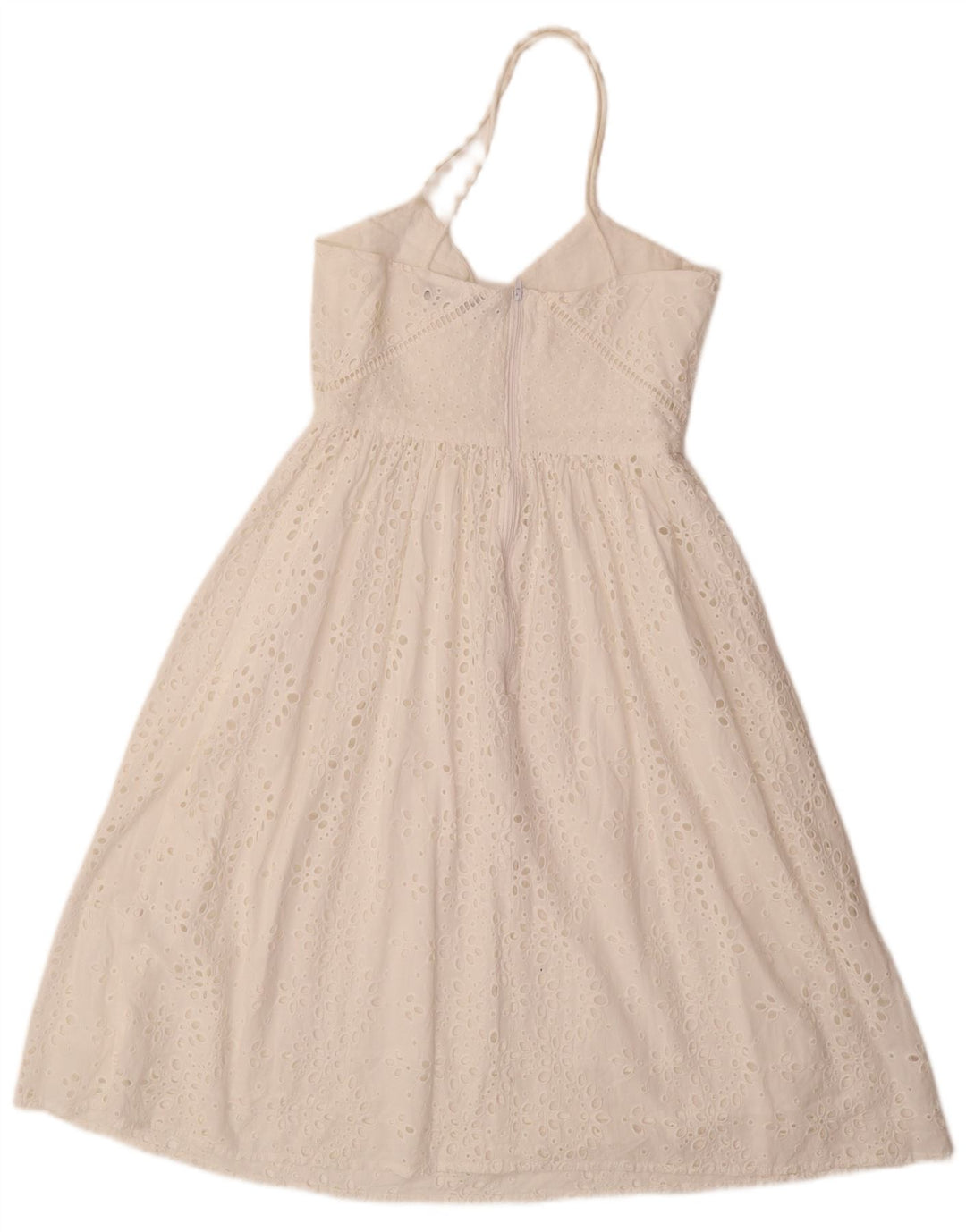 ZARA Damen Sommerkleid UK 6 XS Weiße Baumwolle