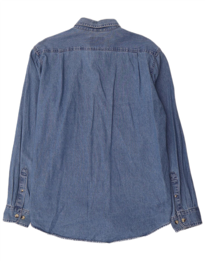 Wrangler Herren-Jeanshemd, große blaue Baumwolle