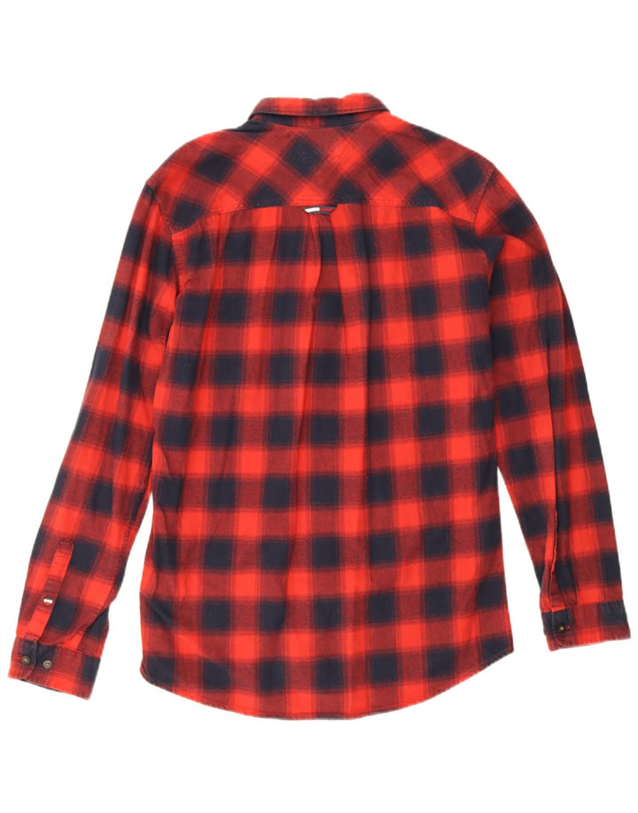 Tommy Hilfiger Herren kariertes Flanellhemd mit normaler Passform, Mittelrot kariert
