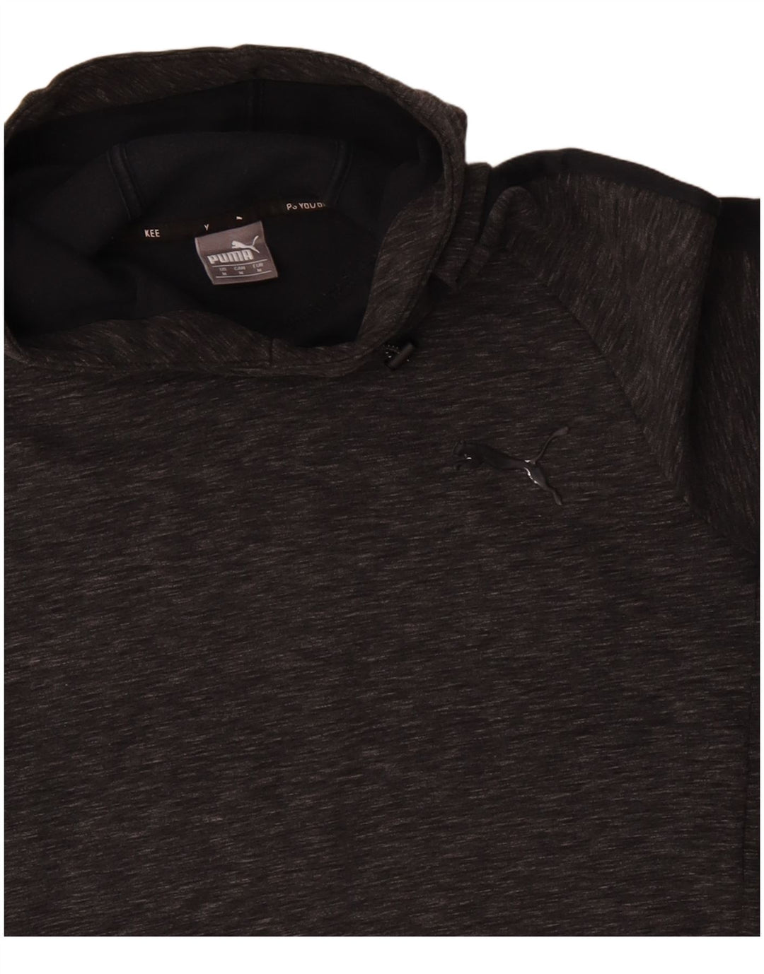 Puma Herren Kapuzenpullover aus mittelgrau gefleckter Baumwolle