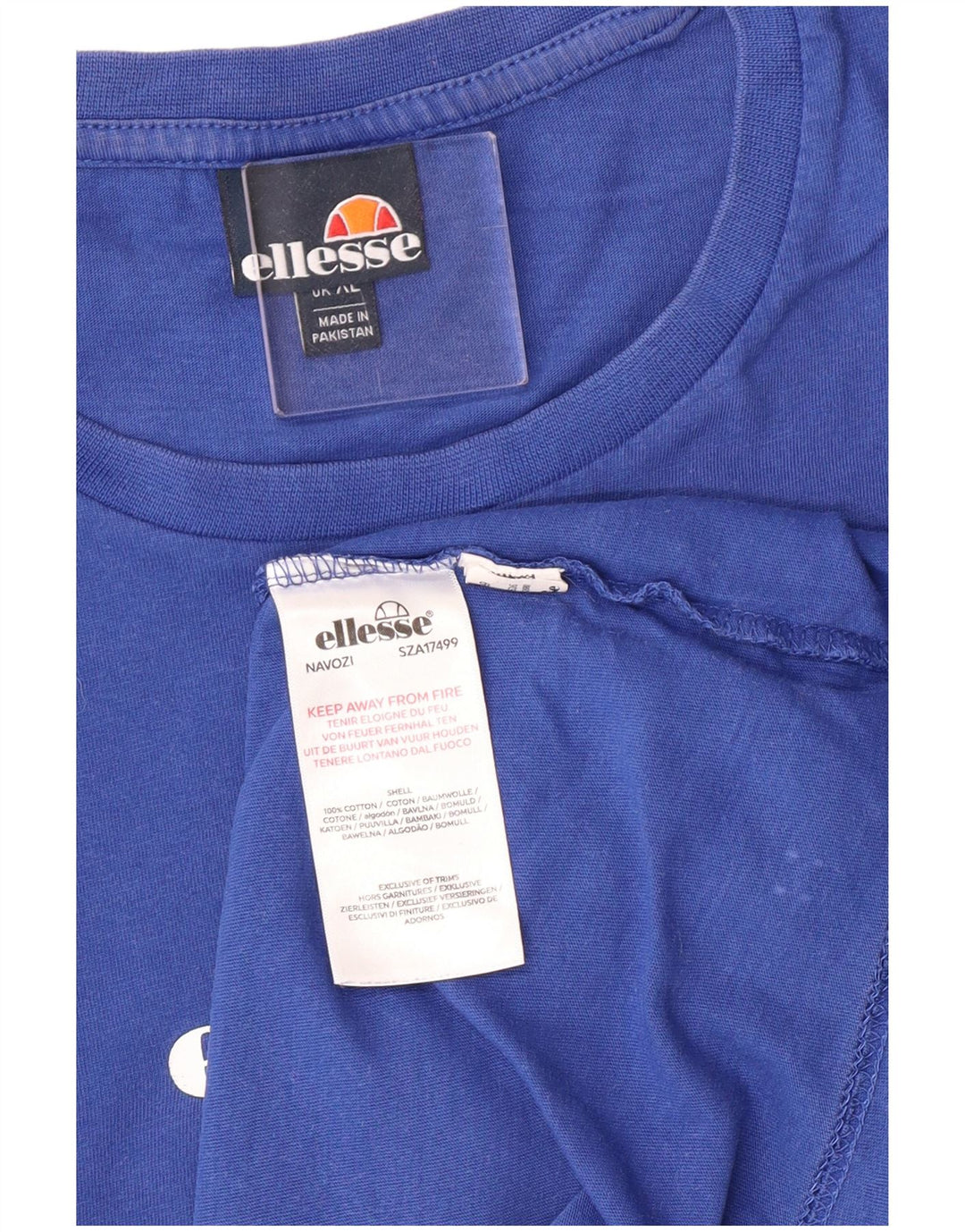 Ellesse Herren Grafik T-Shirt Top XL Blau Baumwolle