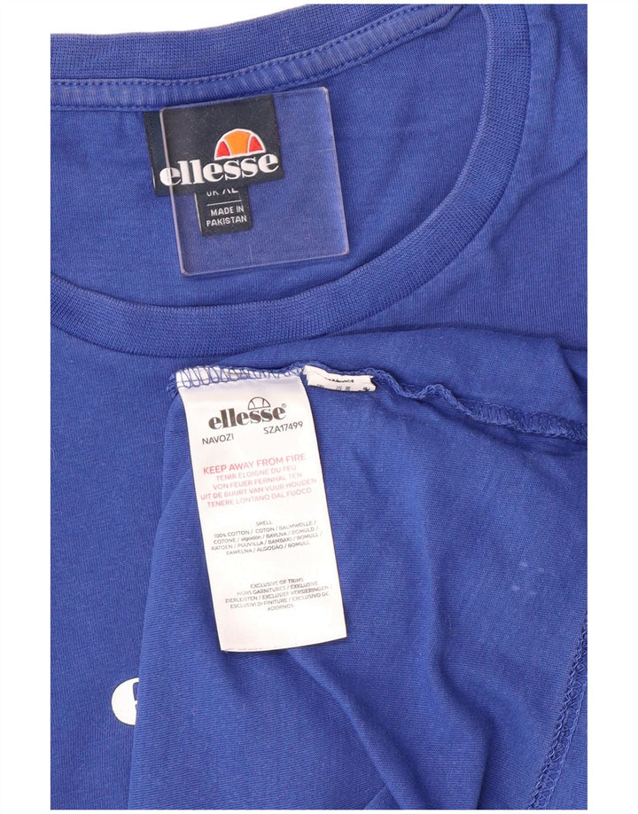 Ellesse Herren Grafik T-Shirt Top XL Blau Baumwolle