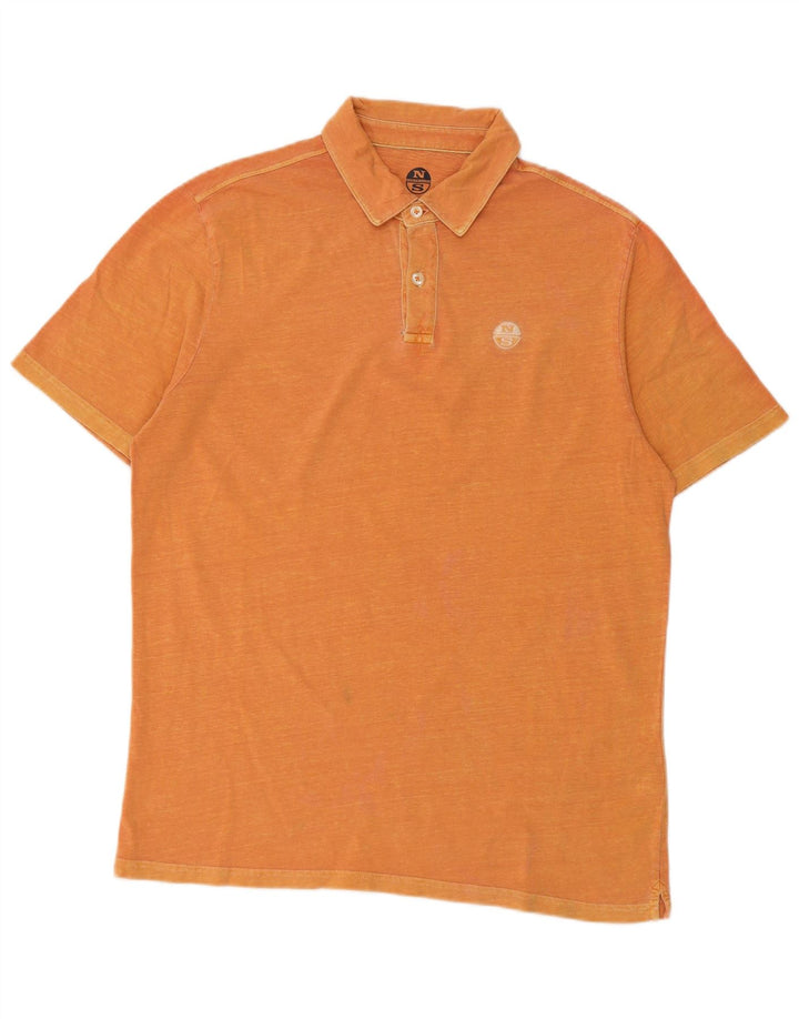 North Sails Herren-Poloshirt mit normaler Passform, Größe S, Orange, Baumwolle