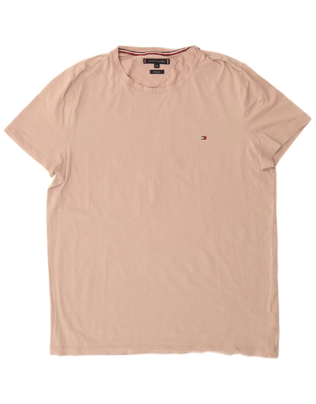 TOMMY HILFIGER Herren Extra Slim T-Shirt Top 2XL Beige Baumwolle